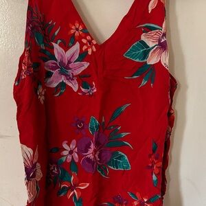 Old Navy Floral Red Sleeveless Top